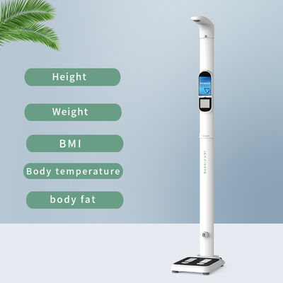 Escala médica con rango de medición de altura de 0-200 cm y análisis opcional de grasa corporal