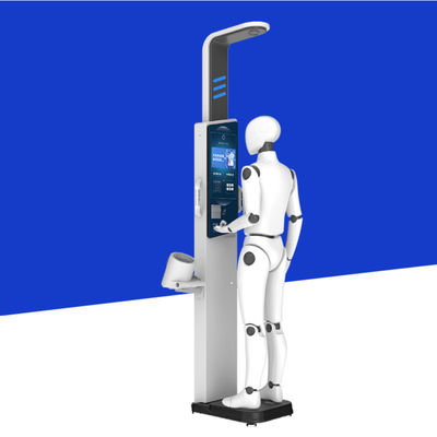 Analisador digital de grasa corporal con un rango de medición de grasa del 5% al 50% y un volumen de peso de 64 kg