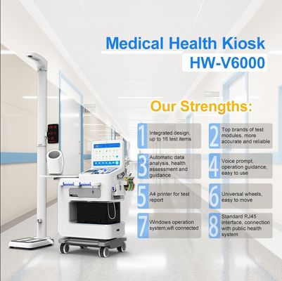 Quiosco de salud de autoservicio Equipado con BIM Balanza de peso y altura corporal y pantalla táctil