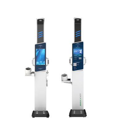 Estación de control de salud ultrasónica de pantalla táctil LCD de 19 pulgadas para medición de grasa corporal del IMC
