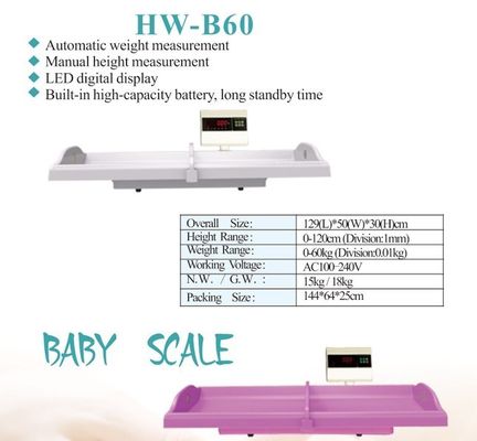 Escala de altura y peso del bebé para el hospital AC100-240V Medidor de altura del bebé