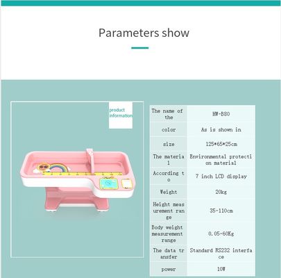 Tipo de pantalla LED Bebés recién nacidos Balanza electrónica para bebés con detector de importación ultrasónica