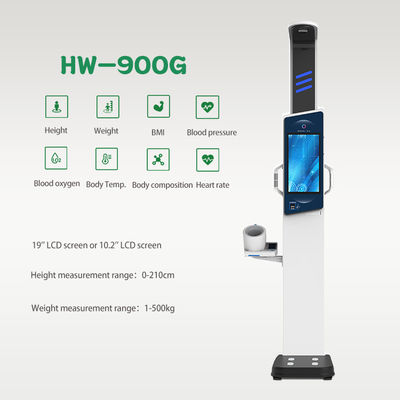 Analista de cuerpo de pantalla táctil LCD de 19 pulgadas para análisis completo del peso y la altura de los adultos