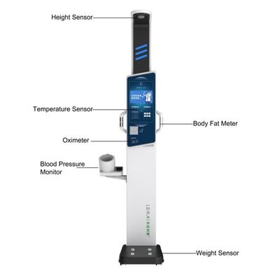 N.W 43kg Analista de IMC Quiosco de control de salud con rango de medición de altura 0-210cm