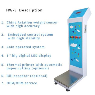 Balanza digital para medir el peso corporal con función operada por monedas N.W/ G.W 27KG/ 30KG