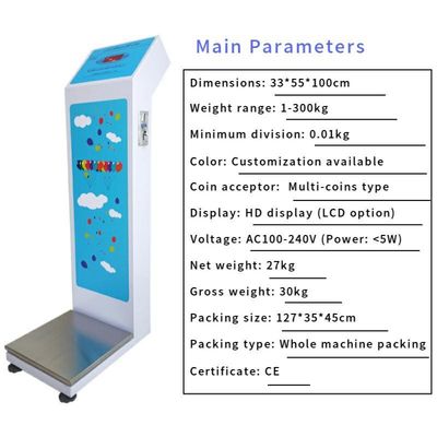 AC 100-240V Alimentación de peso de equipaje operado por monedas con N.W/G.W de 27KG/30KG