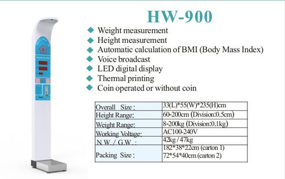 Escala de altura y peso de monedas compactas para centros comerciales farmacéuticos G.W. 47KG