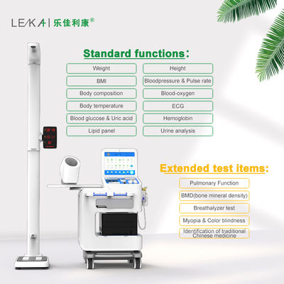 Quiosco de detección de salud médica para hospitales Máquina de análisis de cuerpo blanco personalizable