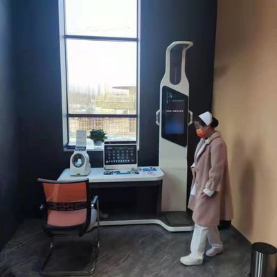 Estación de control del cuerpo de telemedicina todo en uno con escala de altura y peso por ultrasonidos