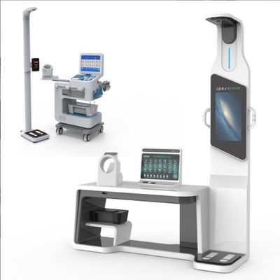 Estación de control del cuerpo de telemedicina todo en uno con escala de altura y peso por ultrasonidos