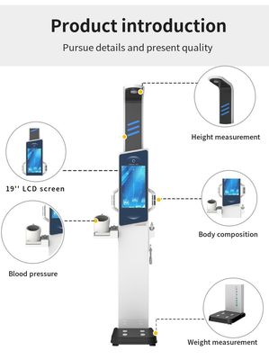 19 pulgadas Android Health Kiosk Centro de salud de acero Máquina de IMC con analizador de grasa corporal