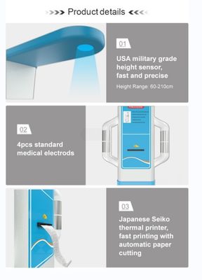 Proba de ultrasonido profesional de altura y peso de grasa escala de medición totalmente automática