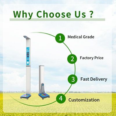Máquina de medición de altura y peso de escala médica 33*46*230cm con pantalla LED/LCD