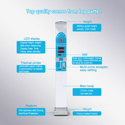 AC100-240V Máquina médica electrónica para medir la altura y el peso del IMC por ultrasonido